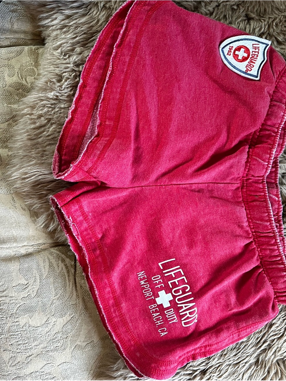Lifeguard Off Duty Red Beach Shorts